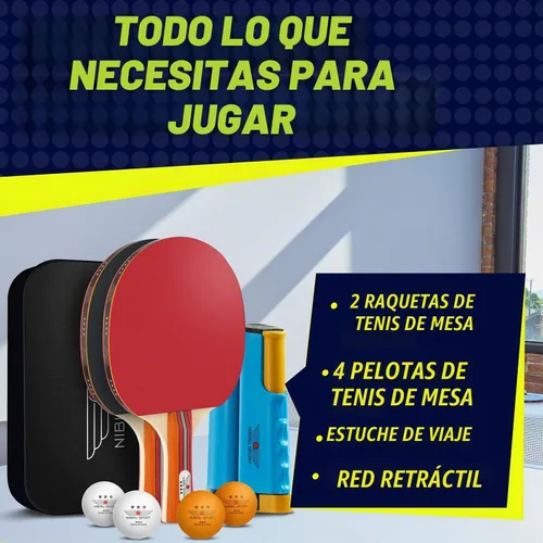 Vista 2 de Ping Pong Paddle Set with Rackets, Net, Balls & Carry Case for Table Tennis