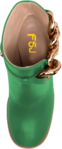 Vista 4 de FSJ Botas de tobillo con puntera puntiaguda para mujer tacón grueso cómodas ajustables con hebilla tallas 4-15 de EE UU