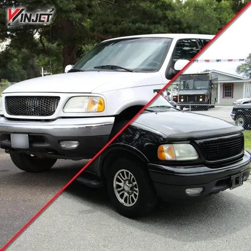 Vista 2 de WJ10-0014-01 faros delanteros con lente transparente, carcasa cromada Winjet (Ford)