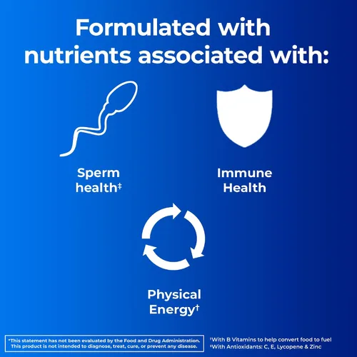 Vista 3 de One A Day Multivitamínico de salud preconcepcional para hombres para apoyar el esperma saludable, suplemento para hombres con vitamina C, vitamina