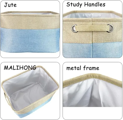 Vista 5 de Cesta de almacenamiento plegable personalizada con lindo borde de perro, plegable y resistente de tela resistente para juguetes de mascotas, cubo