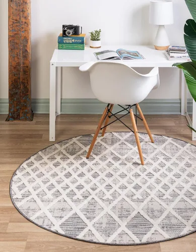 Vista 10 de Unique Loom Arlo Collection - Alfombra Cy (Runner 2' 0" x 6' 0", gris/marfil)