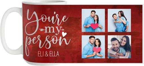 Vista 6 de Let's Make Memories Taza de corazón con foto personalizada - Para él - Para ella