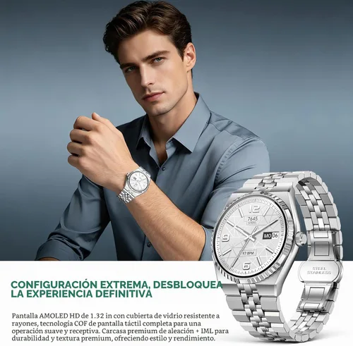 Vista 2 de SOUYIE Reloj inteligente para hombre, llamadas Bluetooth, rastreador