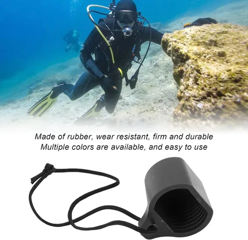 Vista 4 de BORDSTRACT Tapa de válvula de tanque de buceo, tapa de tapón de tanque de buceo de goma roscada, protector universal de tapa de válvula de tanque