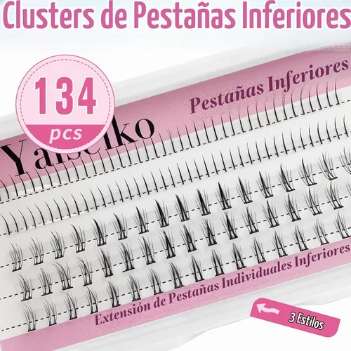 Vista 3 de Extensiones de pestañas inferiores DIY en racimo, 134 unidades, aspecto natural y suave, para pestañas inferiores, 6 mm