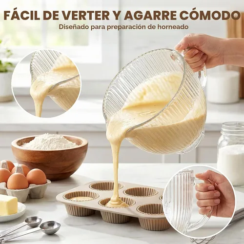 Vista 5 de HOZODO Tazón mezclador de vidrio para batidoras KitchenAid de 4.5 y 5