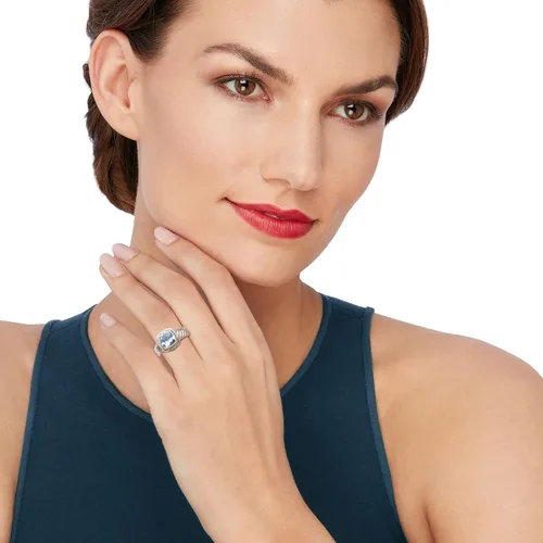 Vista 2 de Ross-Simons 2.30 Carat Sky Blue Topaz Bali-Style Ring in 2-Tone Sterling Silver