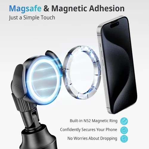Vista 3 de UBeesize Trípode magnético para teléfono selfie de 62 pulgadas con control remoto inalámbrico, soporte extensible para teléfono celular, compatible