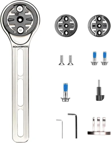 Vista 7 de ROCKBROS Soporte para computadora de bicicleta en la parte delantera compatible con mesas de reloj convencionales, equipado con múltiples tipos