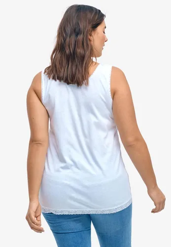 Vista 3 de Ellos Camiseta sin mangas con ribete de encaje en talla grande