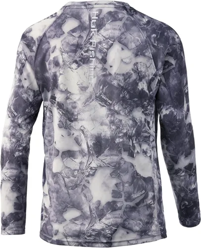 Vista 4 de HUK Camisa unisex de camuflaje Pursuit para niños Camisa de manga larga para niños Sotavento de roble musgoso