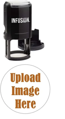 Vista 14 de Infusion 1-5/8" x 1-5/8" Personalizado, Grande, Ronda Autoentintado Logo Sello, Negro