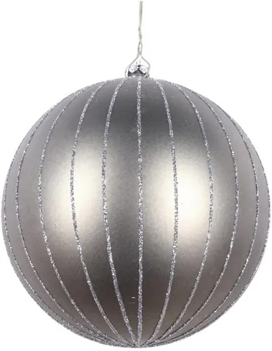 Vista 12 de Vickerman Adorno navideño de bola de avena mate con purpurina de 5 pulgadas. Incluye 4 piezas por bolsa.
