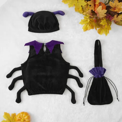 Vista 2 de Valcatch Disfraz de calabaza de Halloween con sombrero y bolsa de dulces para bebé