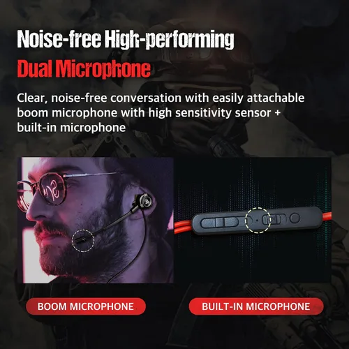 Vista 4 de SPE-G9 - Auriculares para juegos de doble controlador de 0.138 in con micrófono doble, auriculares con cable de 4.9 ft para PC, móvil, Xbox, PS5