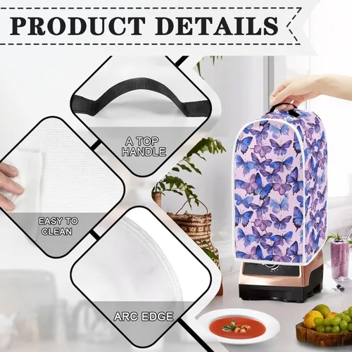 Vista 4 de Blender Dust Cover, Stand Mixer or Coffee Maker Appliance Cover, Anti Fingerprint Polyester Dust Proof Stain Resistant Blender Cover for Home