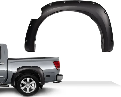 Vista 8 de G-PLUS Guardafangos 4 piezas, compatible con Nissan Titan 2004-2015 sin caja de bloqueo lateral, remaches de bolsillo, protector de cubierta