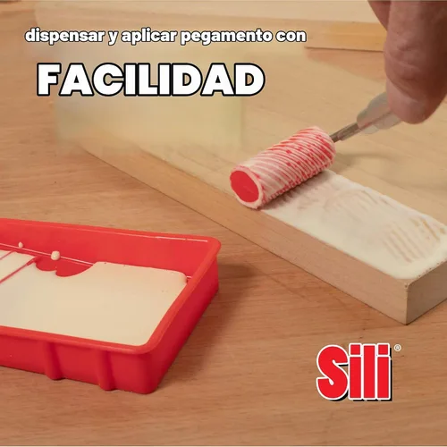 Vista 2 de Rodillo de pegamento de silicona con bandeja aplicadora de silicona para carpintería