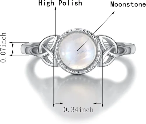 Vista 6 de Irish Celtic Knot Stud Earrings Moonstone Celtic Vintage Ring 925 Sterling Silver Good Luck Triquetra Cross Knot Earrings Jewelry Gifts for Women