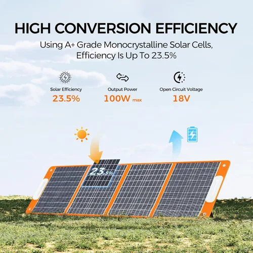 Vista 6 de FF Flashfish 144.3Wh con panel solar de 100 W, generador solar de 200 W con luces AC/DC/USB/tipo C/LED, batería de reserva para camping, viajes