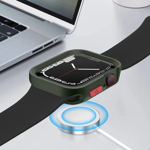 Vista 5 de Estuche Resistente Compatible con Apple Watch Case 41mm 40mm Series 9/8/7/6/5/4/SE3/2/1, Funda Protectora Amortiguadora de TPU Flexible y Suave