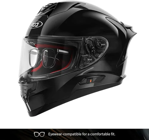 Vista 8 de Fodsports FS90 Full Face Motorcycle Helmet for Men Women, Dual Visor Motorbike Street Bike Integrated Helmet with LED Light DOT FMVSS-218 ECE22.05