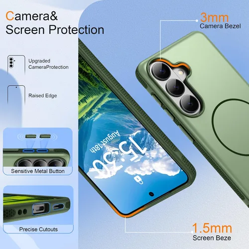 Vista 73 de Jshru Funda para Samsung Galaxy S26 Plus/Galaxy S25 Plus: para Galaxy S24 Plus [compatible con Magsafe] [2 protectores de pantalla HD] cubierta