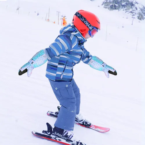 Vista 8 de AuSletie Guantes de invierno impermeables para niños, guantes de esquí para la nieve para niñas, guantes de snowboard cálidos con forro de sherpa