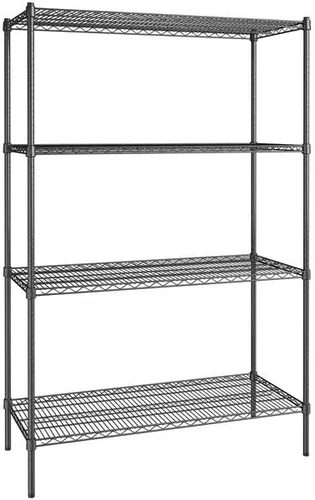 Vista 126 de Kit de 4 estantes de epoxi verde NSF de 21 x 72 pulgadas con postes de 86 pulgadas, estantería de almacenamiento resistente, kit de estantería