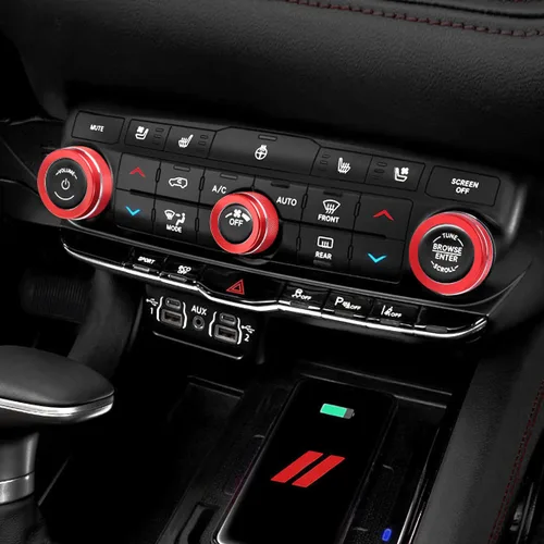 Vista 3 de Cubiertas de perillas de control de volumen y aire acondicionado Auovo compatibles con Dodge Durango 2021 2022 2023 2024 2025, decoraciones