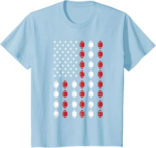 Vista 8 de Camiseta patriótica de jugador atleta del 4 de julio de fútbol americano, Negro