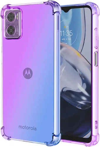 Vista 8 de Funda para Motorola E22, funda para Moto E22i, funda transparente para teléfono con degradado, delgada, antiarañazos, flexible, TPU, funda
