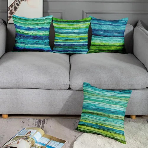 Vista 6 de Sanwarm Juego de 4 fundas de almohada decorativas para decoración del hogar, 16 x 16 pulgadas, fundas de almohada para sofá, fundas de almohada