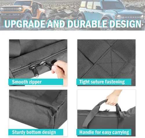 Vista 4 de Par de bolsas de almacenamiento negras para puerta trasera para Ford Bronco modelo 2021-2023