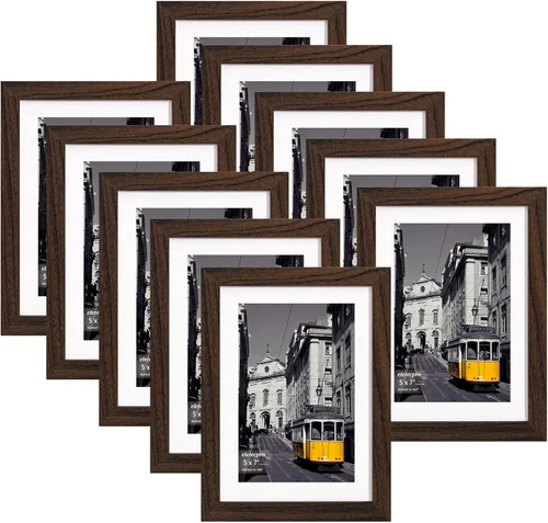 Vista 109 de eletecpro Juego de 5 marcos de fotos de 8 x 10 pulgadas, collage de fotos, decoración de pared, fotos de 5 x 7 con paspartú o de 8 x 10 pulgadas sin