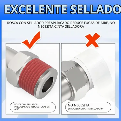 Vista 7 de ChillWaves Enchufe de aire estilo T automotriz, enchufes neumáticos macho NPT de 1/2 pulgada, accesorios para compresores de aire (paquete de 5)