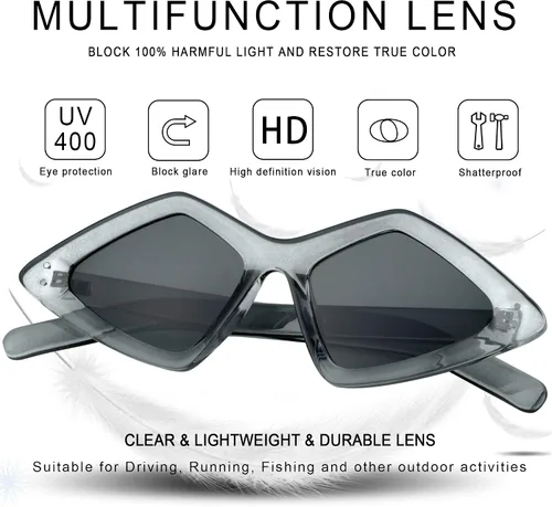 Vista 3 de LifeArt Gafas de sol multifunción de gran tamaño, protección UV400, retro para hombresmujeres