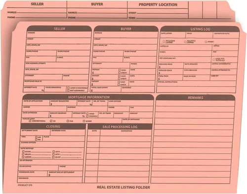 Vista 14 de NextDayLabels - Carpeta de listado de bienes raíces - Lista de panel derecho, preimpresa en cartulina duradera con lista de verificación de cierre