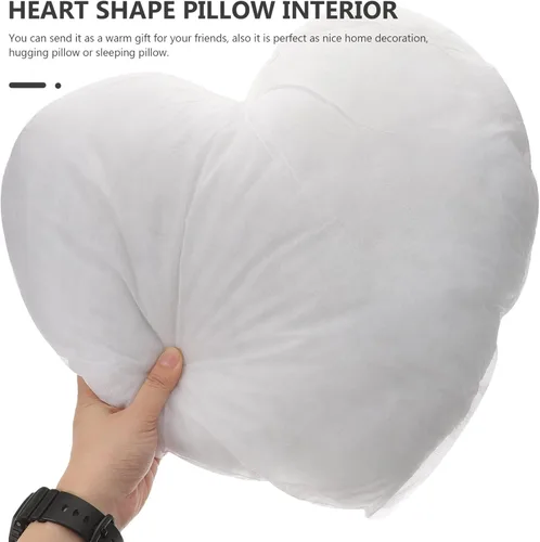 Vista 2 de Hemoton Almohadas de tiro Inserto en forma de corazón Cama y Sofá Almohadas Relleno 17.7x18.9 in