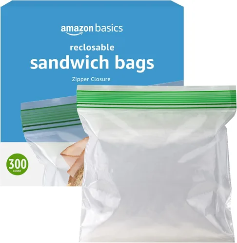 Vista 5 de Amazon Basics Bolsas de almacenamiento de sándwich con doble cierre para almacenamiento de alimentos, sin BPA, 100
