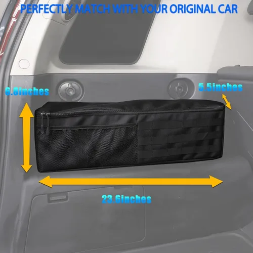 Vista 6 de Organizador de maletero de automóvil compatible con Toyota FJ Cruiser 2007-2021, organizador de almacenamiento trasero multicompartimento, bolsa