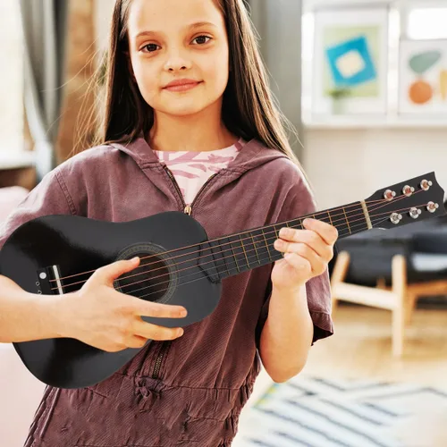 Vista 2 de Toddmomy Guitarra acústica de 21 pulgadas para niños, guitarra portátil de madera para niños, tamaño pequeño, instrumento musical