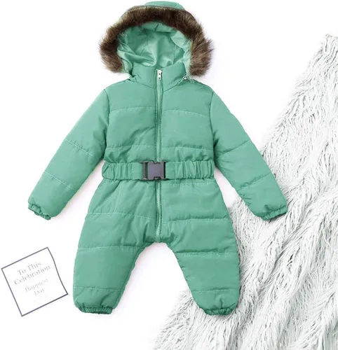 Vista 2 de Mono cálido para bebé, chaqueta acolchada para bebés, niños y niñas, con capucha para invierno, ropa de abrigo para niños