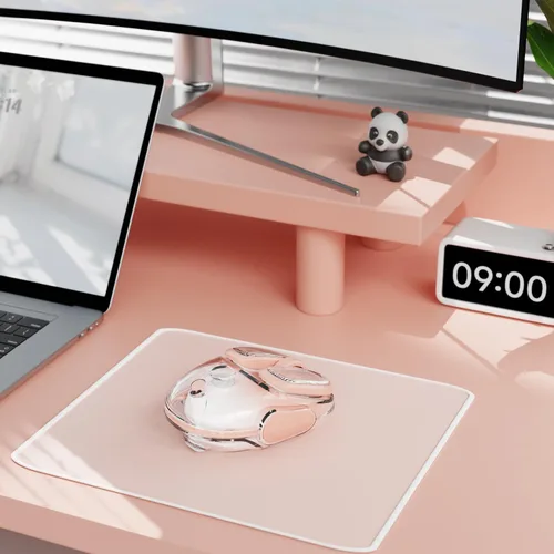 Vista 8 de SEUNKWANG EWEADN Q9 Ratón Inalámbrico Transparente Dual Mode Bluetooth y 2.4G USB con Iluminación RGB, Clics Silenciosos, Compatibilidad