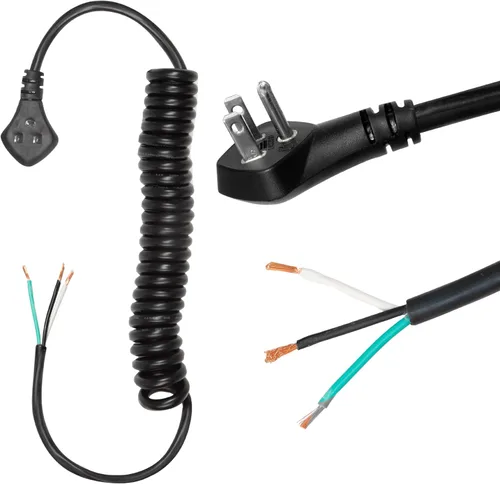 Vista 20 de Iron Forge Cable Cable de alimentación de calibre 12 de 3 pies, 15 amperios negro resistente, cable SJT de 3 clavijas de 12/3 clavijas con extremo