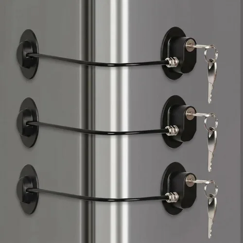 Vista 9 de REZIPO - Cerradura de puerta de refrigerador con 2 llaves, cerradura de cajón de archivos, cerradura de puerta de congelador y cerradura de gabinete