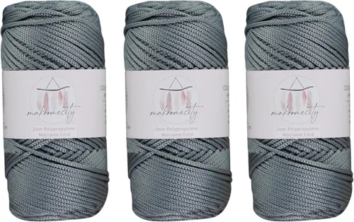 Vista 65 de Makromecity, Cordón de macramé de poliéster de 2 mm x 38 metros (125 yardas) 2 mm de polipropileno, cordón de macramé para crochet, bolsa