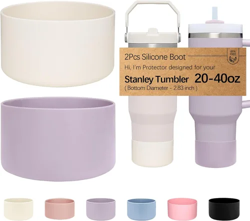 Vista 26 de WK IEASON 2 Piezas Protector de Base Tipo Bota para Vaso Stanley Quencher Adventure 40oz y Stanley IceFlow 20oz 30oz y Compatible con Botella de 3D