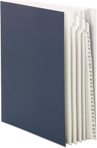 Vista 9 de SMEAD Clasificador de archivos alfabético expandible, color azul oscuro, tamaño carta, 20 divisores, pestañas laminadas, paquete de 5